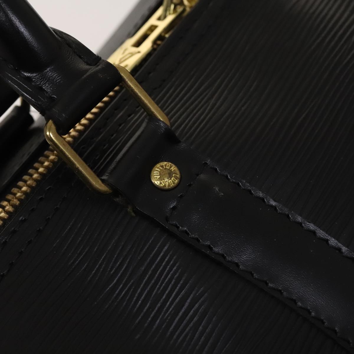 Louis Vuitton Keepall 50, Black, Leather, travel