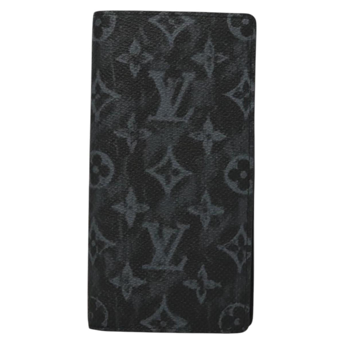 Louis Vuitton Brazza, Black, Canvas, wallet