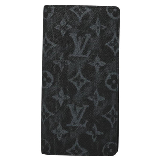 Louis Vuitton Brazza, Black, Canvas, wallet