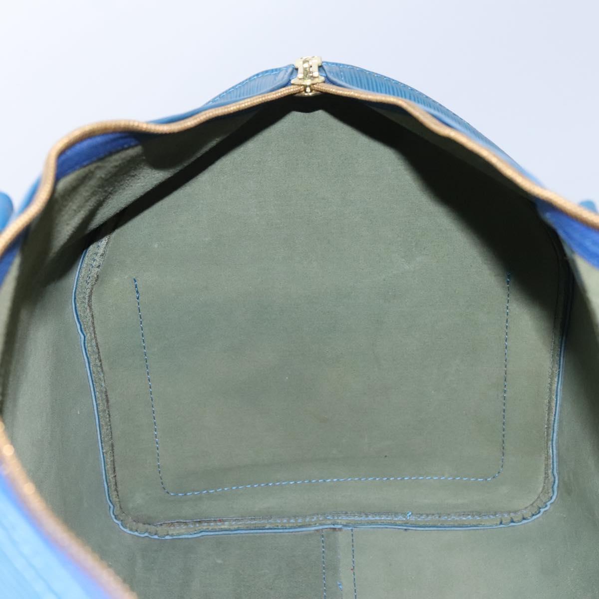Louis Vuitton Keepall 55, Blue, Leather, travel
