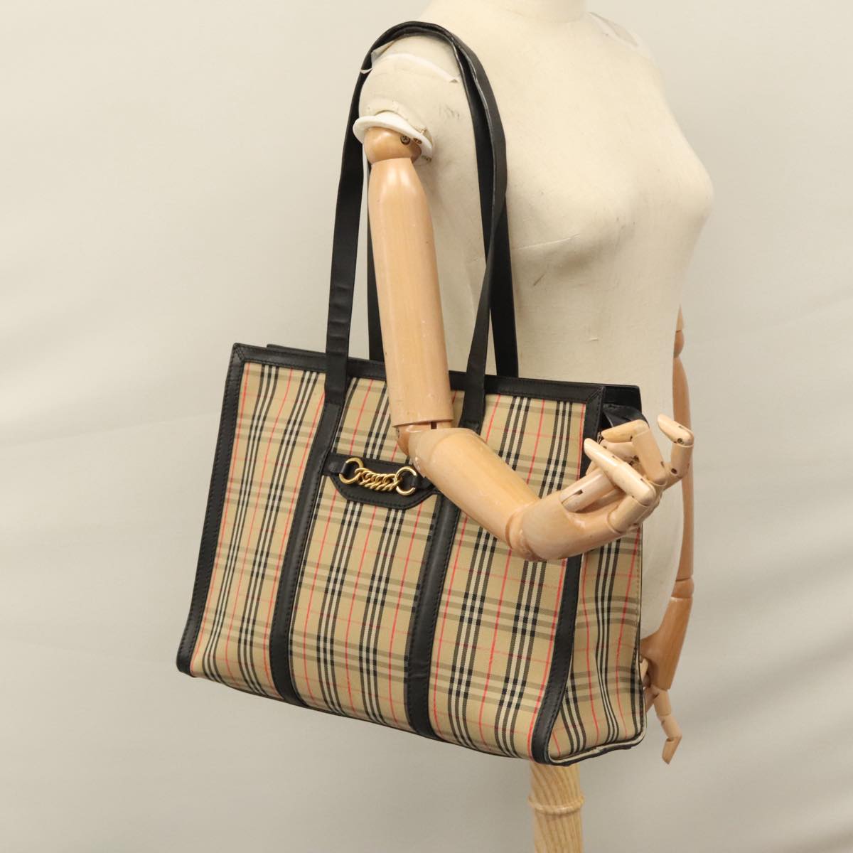 Burberry Nova Check, Beige, Canvas, tote