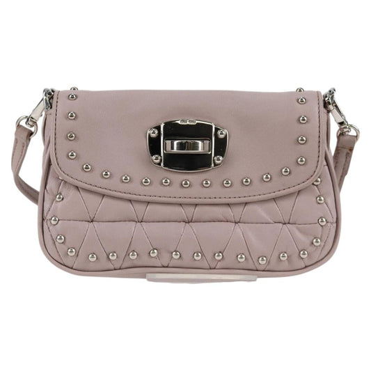 Miu Miu Studded, Pink, Leather, shoulder