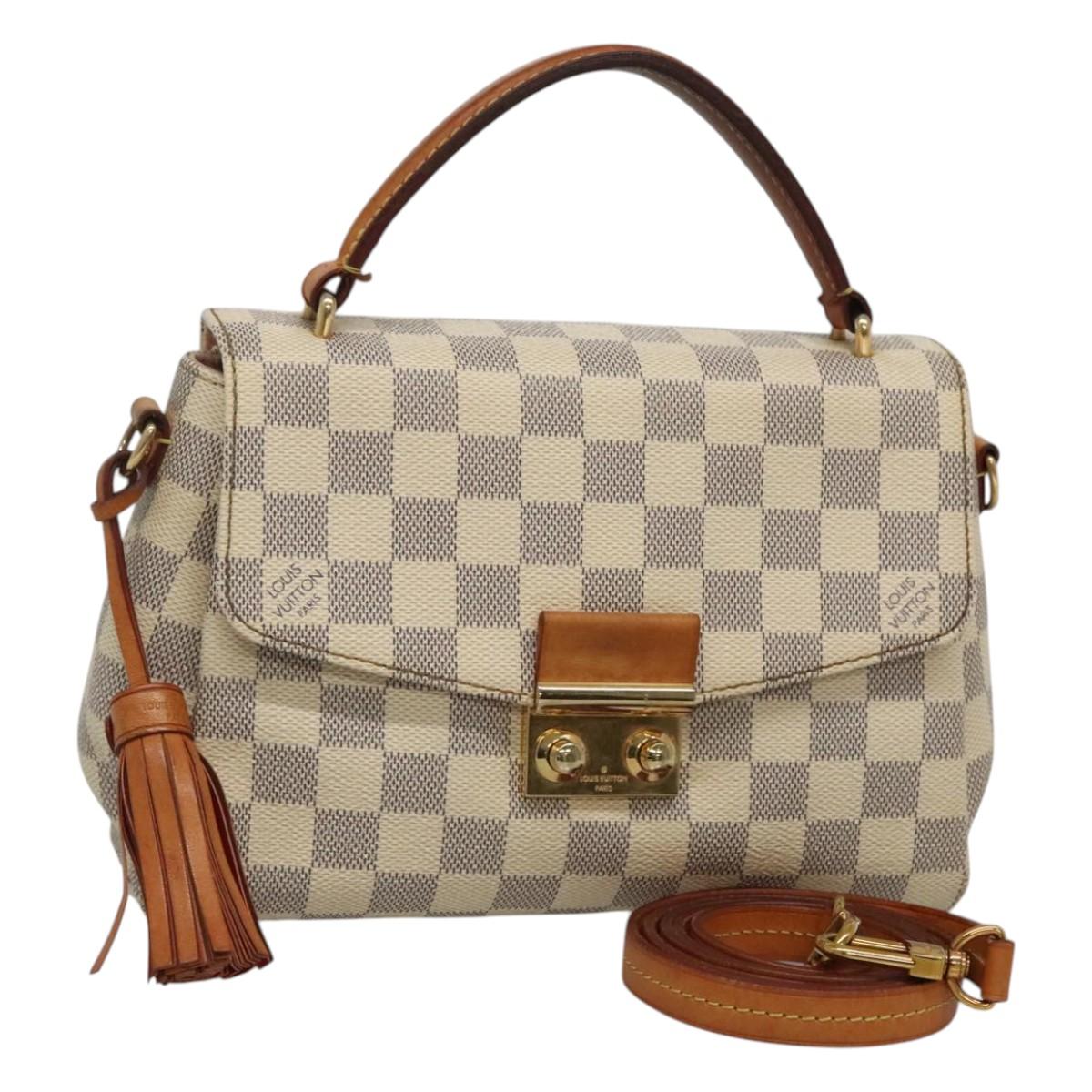 Louis Vuitton Croisette Vintage, White, Canvas, handbag