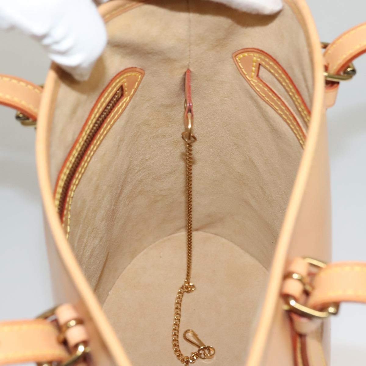 Louis Vuitton Bucket PM, Beige, Leather, shoulder
