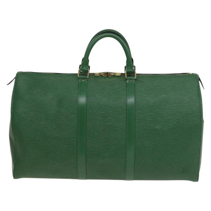 Louis Vuitton Keepall 50, Green, Leather, travel