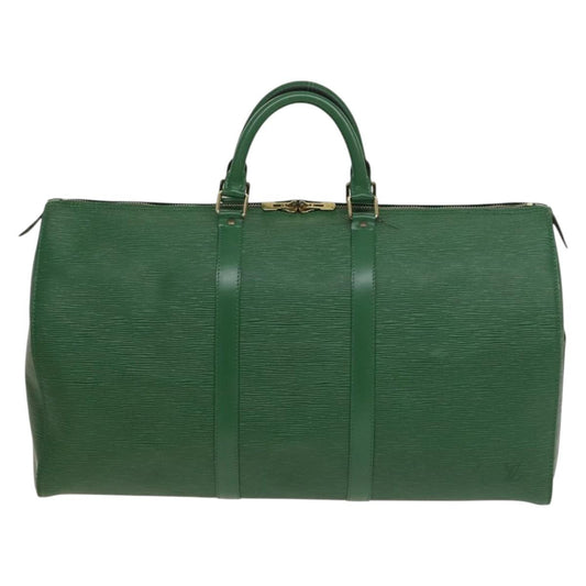 Louis Vuitton Keepall 50, Green, Leather, travel