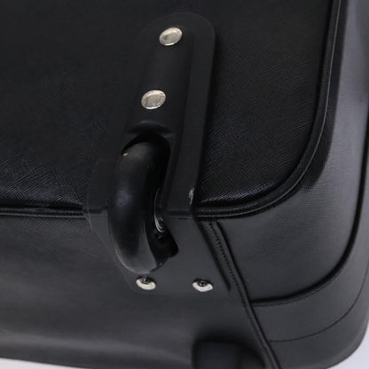 Prada Triangle Logo, Black, Leather, travel