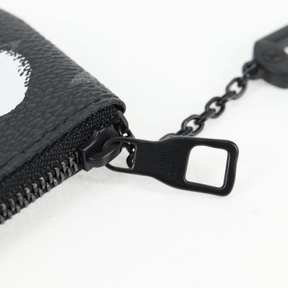 Louis Vuitton Pochette Clés, Black, Canvas, wallet