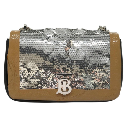 Burberry Lola, Silver, Leather, shoulder