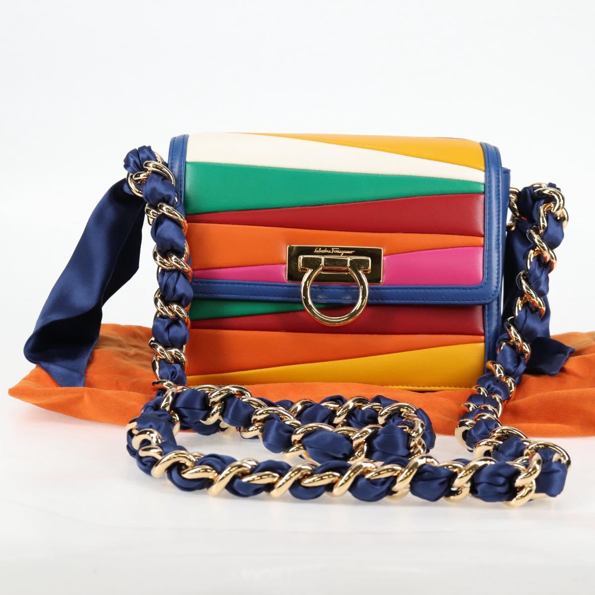 Salvatore Ferragamo Gancini, Multicolour, Leather, clutch