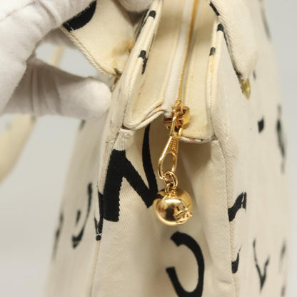 Chanel Cc, White, Canvas, tote