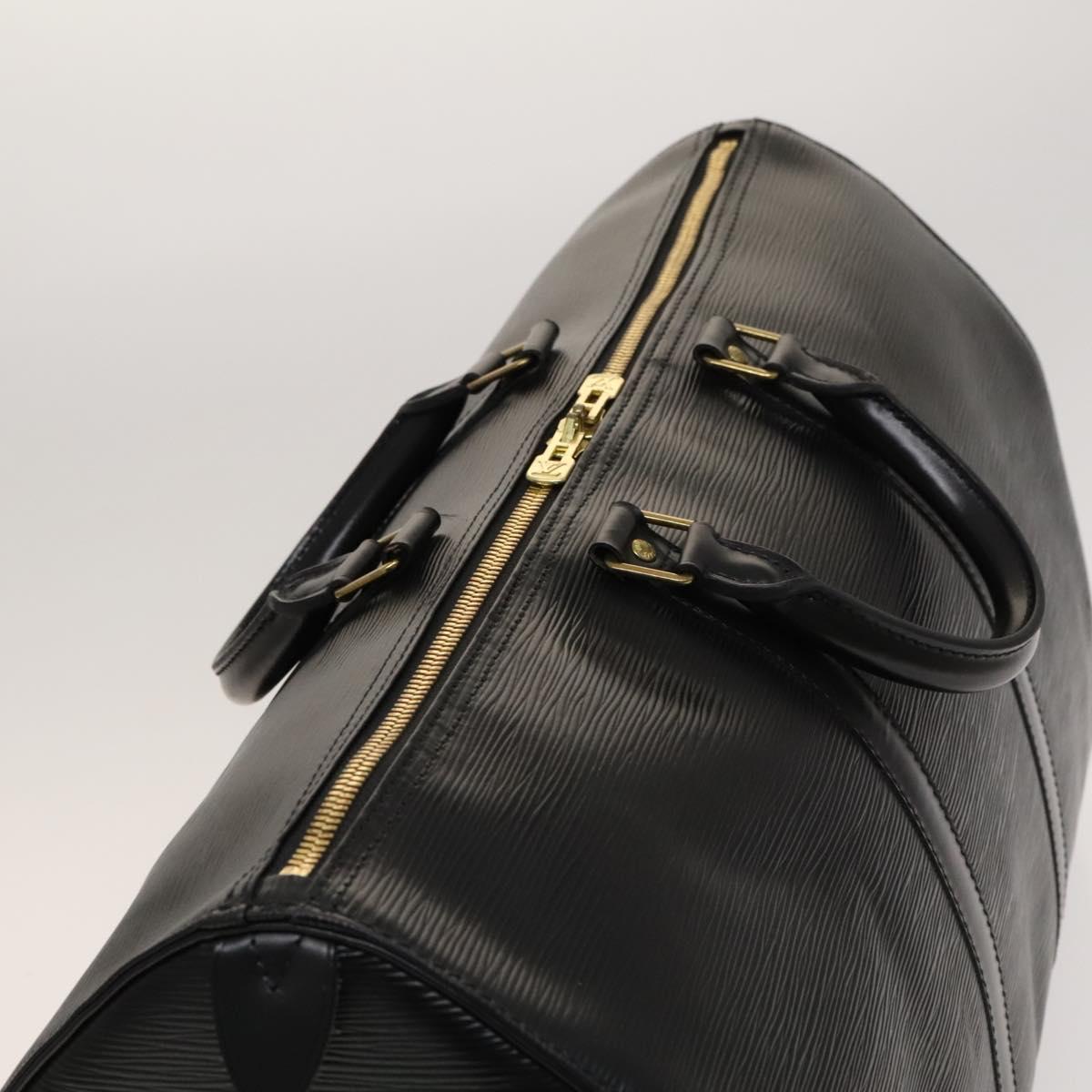 Louis Vuitton Keepall 50, Black, Leather, travel