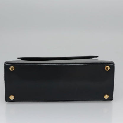 Salvatore Ferragamo Gancini, Black, Leather, handbag