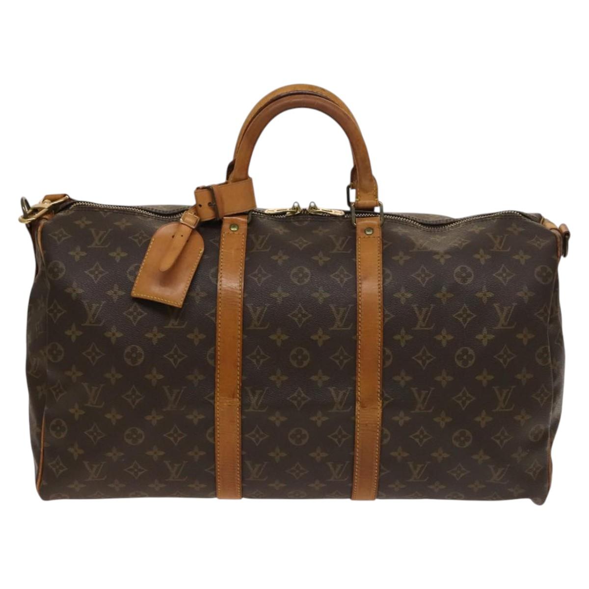 Louis Vuitton Keepall Bandouliere 50, Brown, Canvas, travel