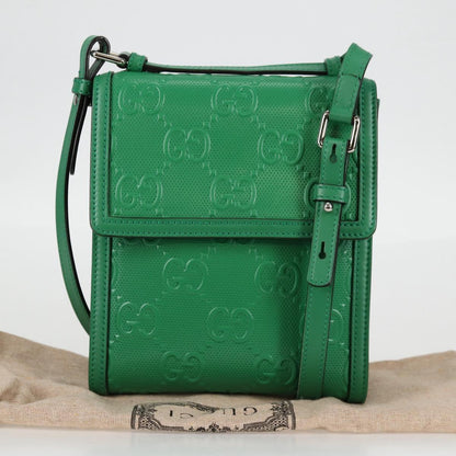Gucci GG embossé, Green, Leather, shoulder