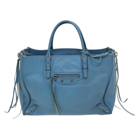 Balenciaga Papier, Blue, Leather, handbag