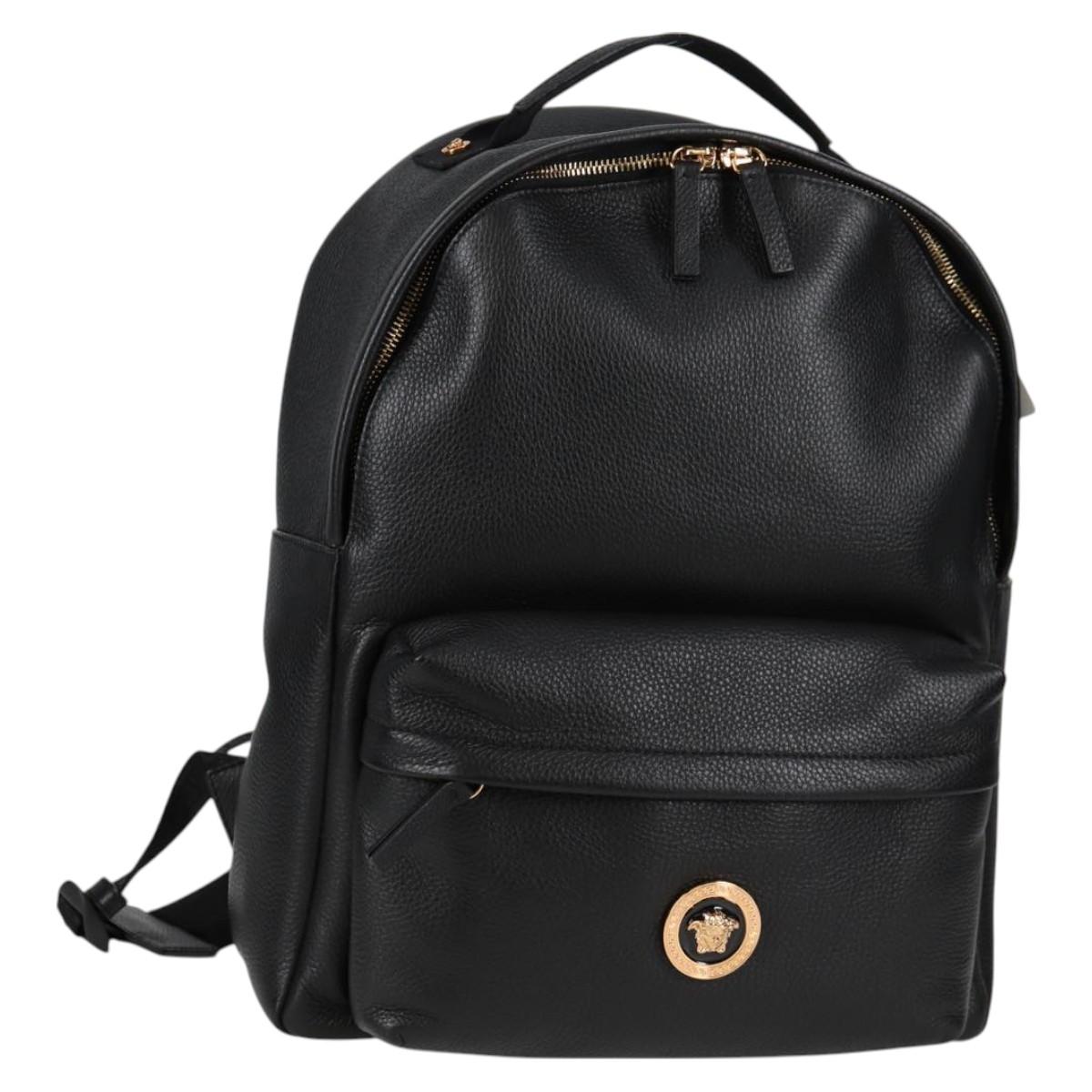 Versace Medusa, Black, Leather, backpack