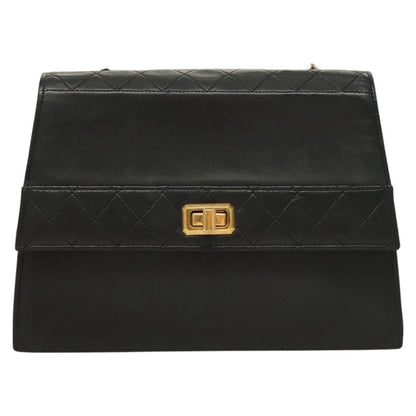 Chanel Trapèze, Black, Leather, shoulder