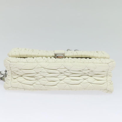 Miu Miu Crystal, White, Leather, shoulder