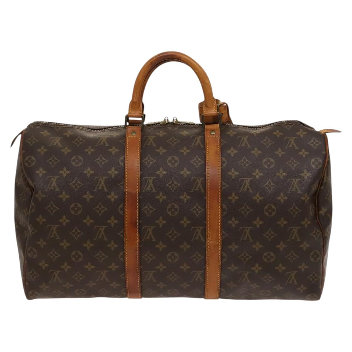 Louis Vuitton Keepall 50, Brown, Canvas, travel