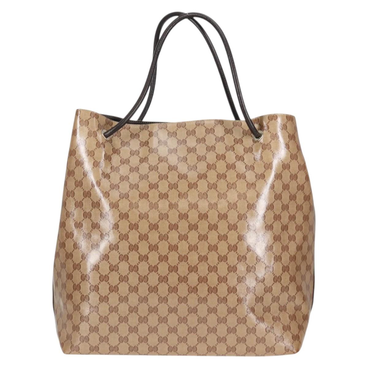 Gucci GG crystal, Beige, Canvas, tote