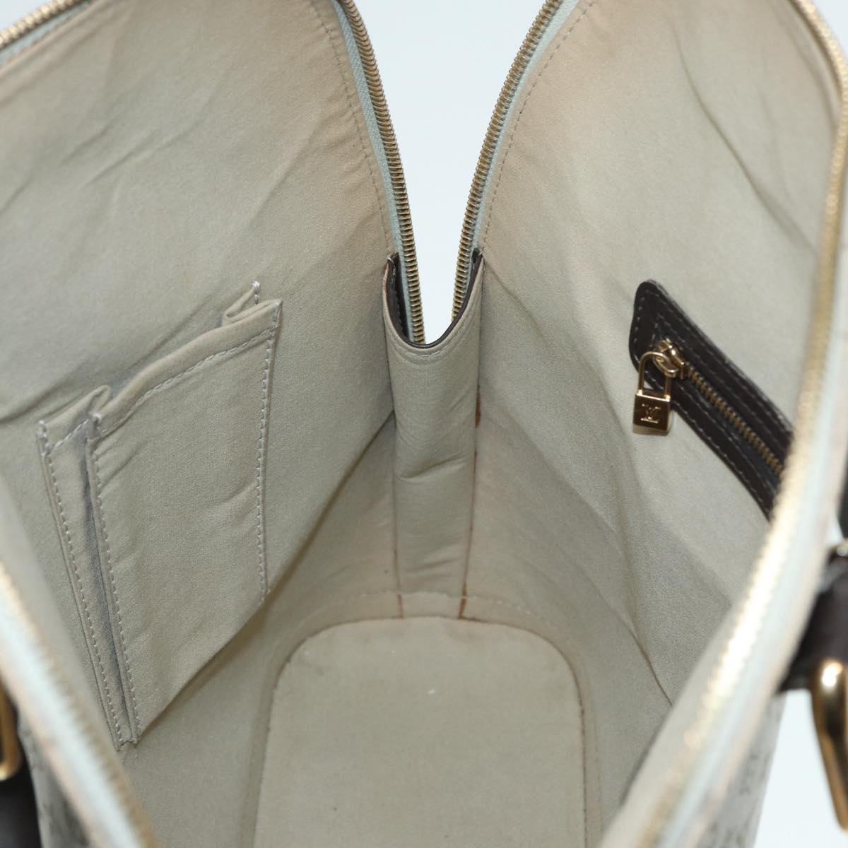 Louis Vuitton Alma long, Grey, Canvas, handbag