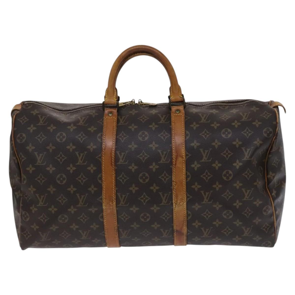 Louis Vuitton Keepall 50, Brown, Canvas, travel