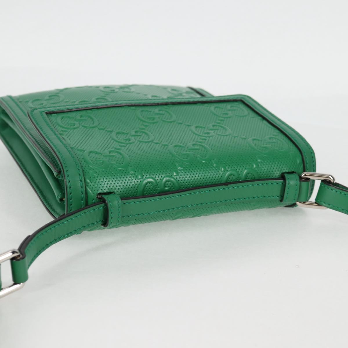 Gucci GG embossé, Green, Leather, shoulder