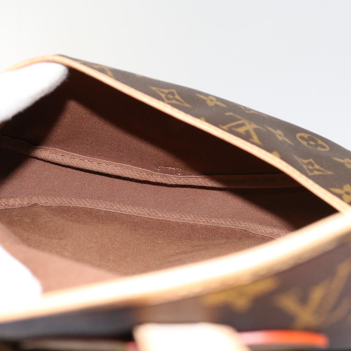 Louis Vuitton Saumur, Brown, Canvas, shoulder