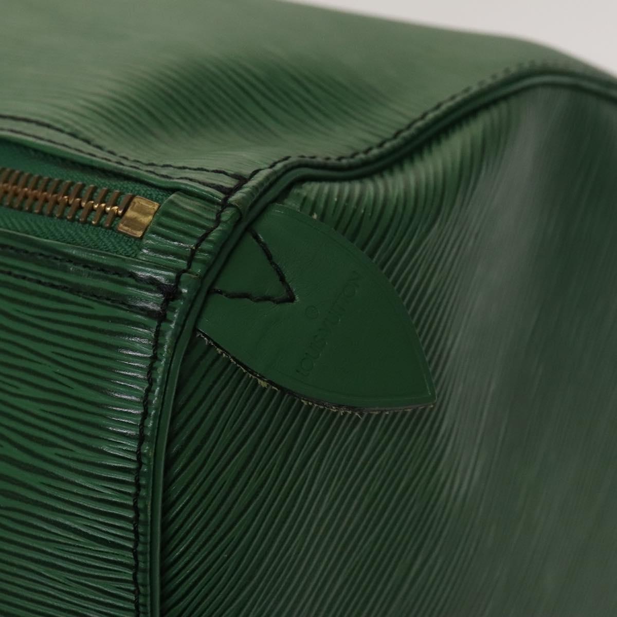 Louis Vuitton Keepall 55, Green, Leather, travel