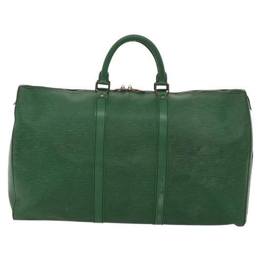 Louis Vuitton Keepall 50, Green, Leather, travel
