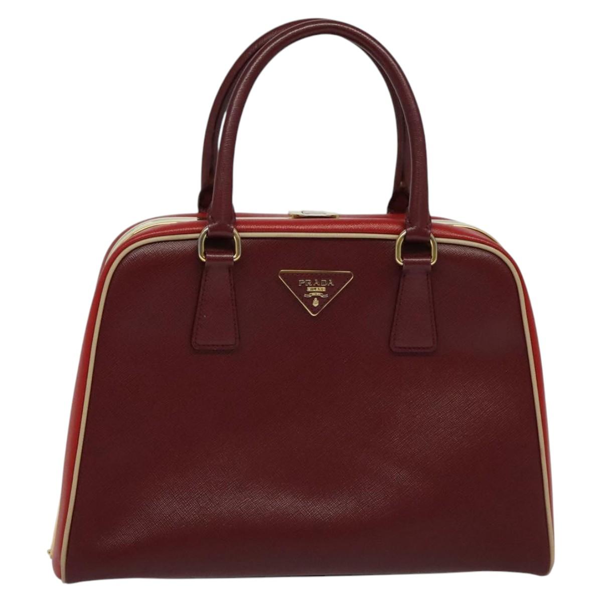 Prada Saffiano, Red, Leather, handbag