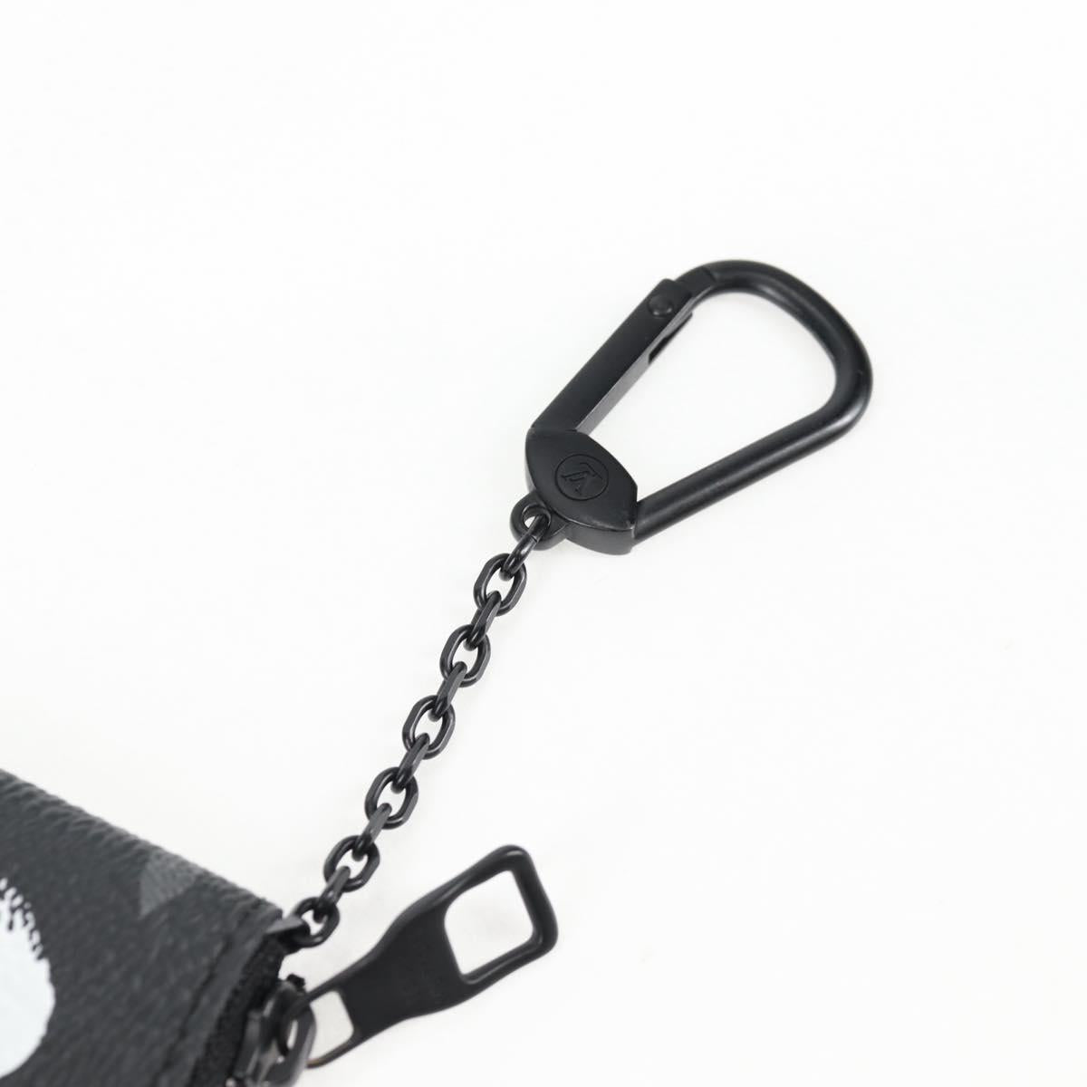 Louis Vuitton Pochette Clés, Black, Canvas, wallet