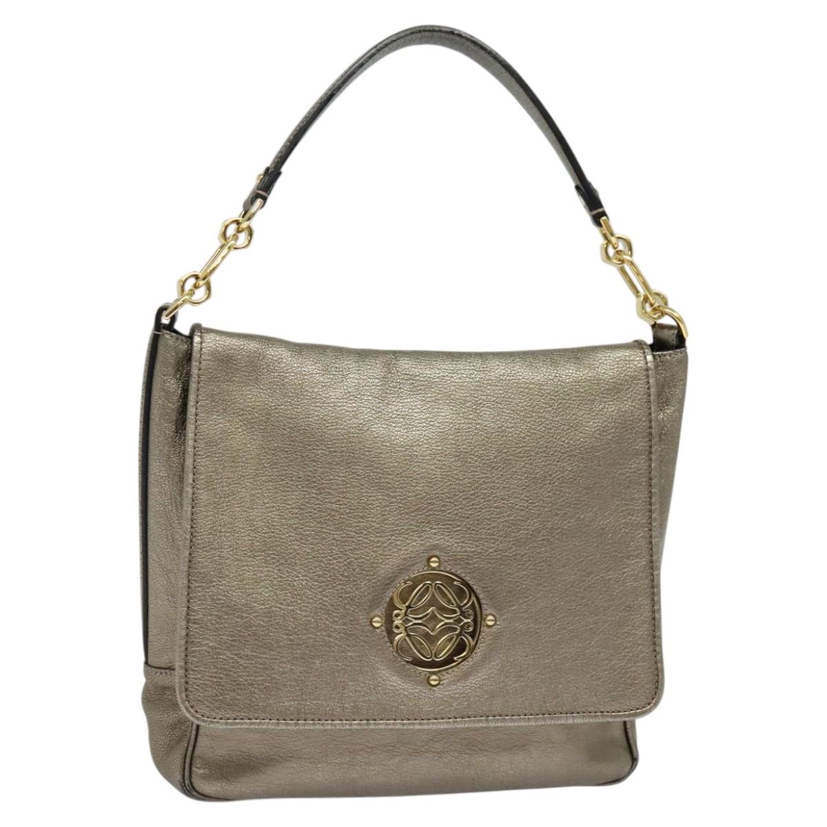 Loewe Anagram, Gold, Leather, shoulder