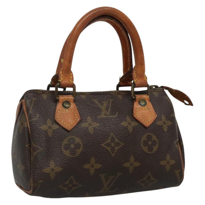 Louis Vuitton Nano Speedy, Brown, Canvas, handbag