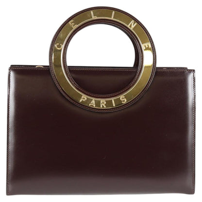 Céline Logo du cercle, Brown, Leather, handbag