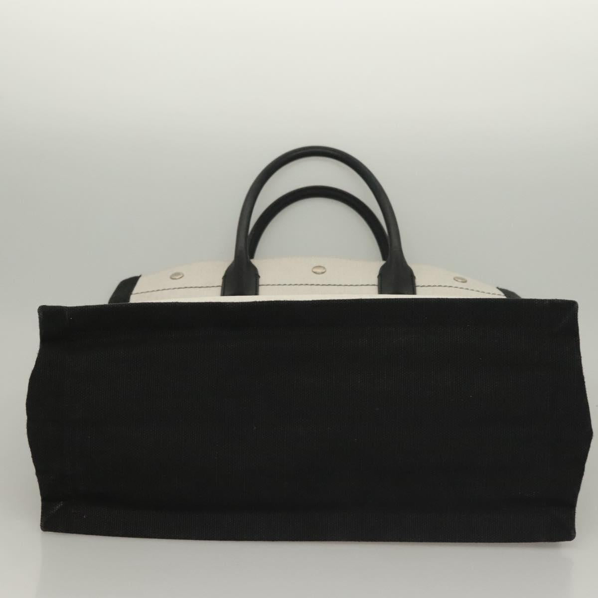 Saint Laurent Rive Gauche, White, "CANVAS, LEATHER", handbag