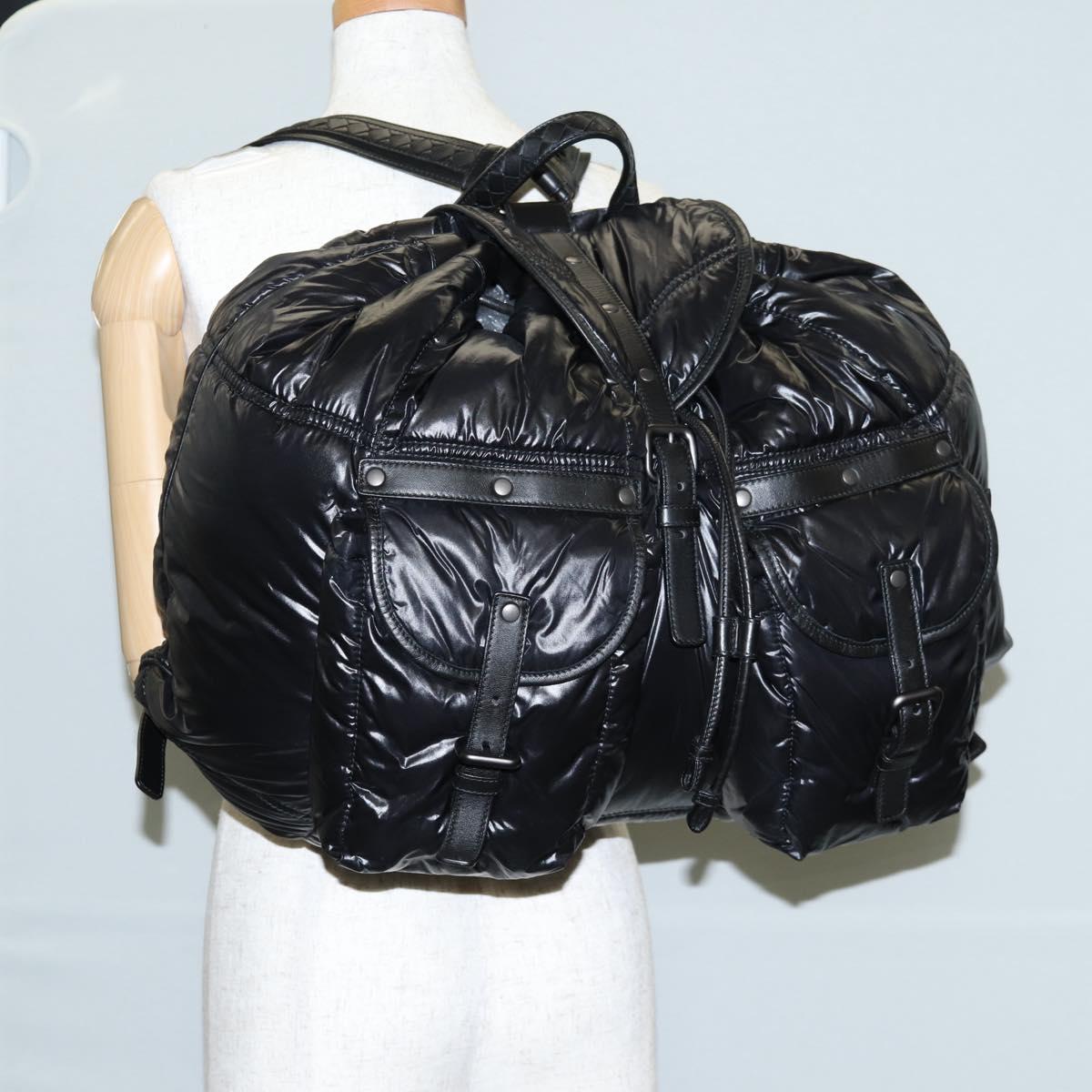 Bottega Veneta Spinnaker, Black, NYLON, backpack