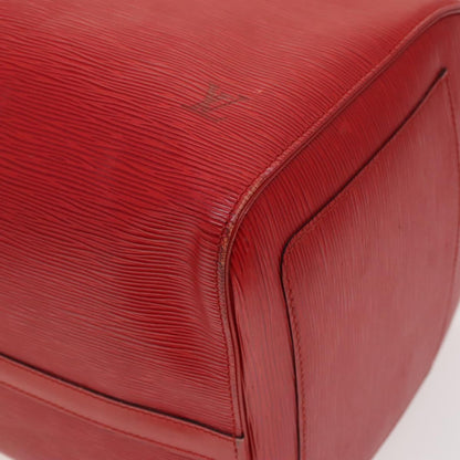 Louis Vuitton Keepall 55, Red, Leather, travel