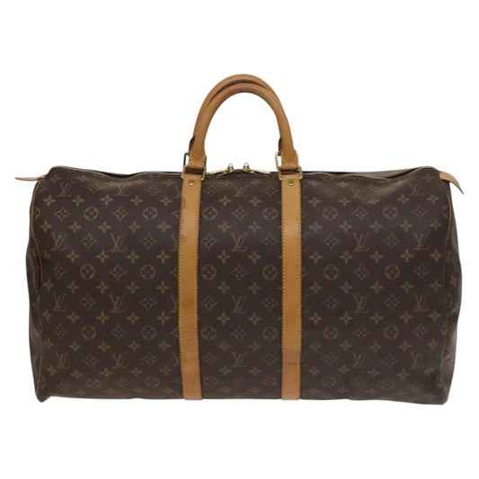 Louis Vuitton Keepall 55, Brown, Canvas, travel