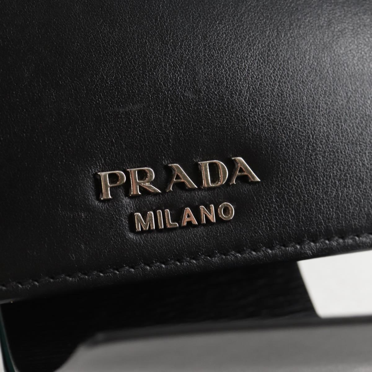 Prada Ribbon, Black, Leather, shoulder