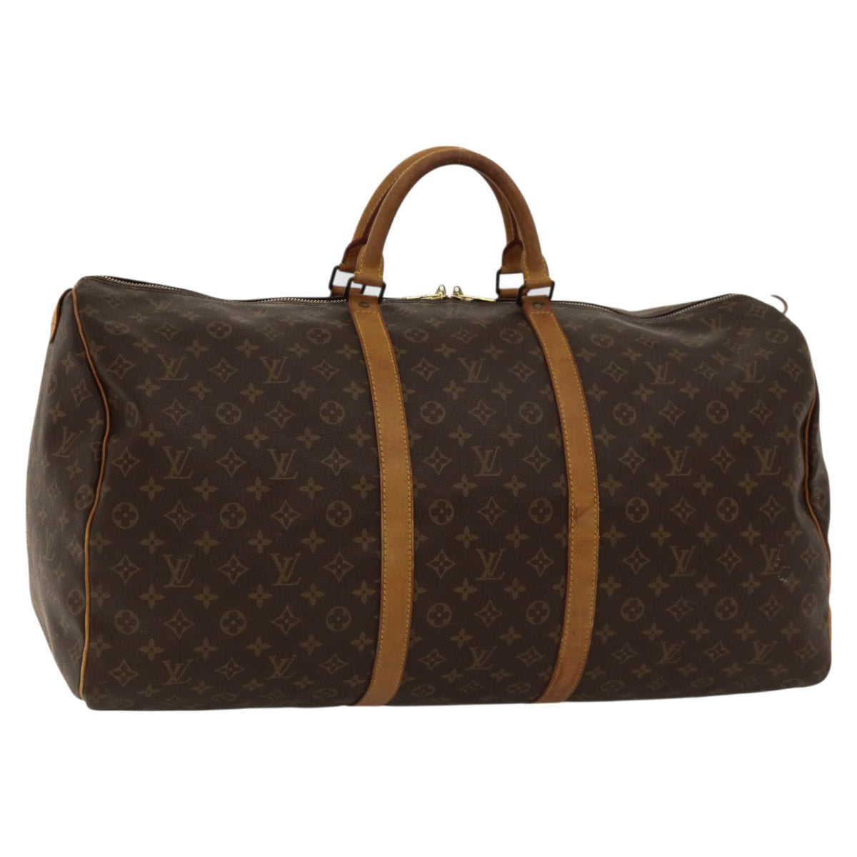 Louis Vuitton Keepall 60, Brown, Canvas, travel