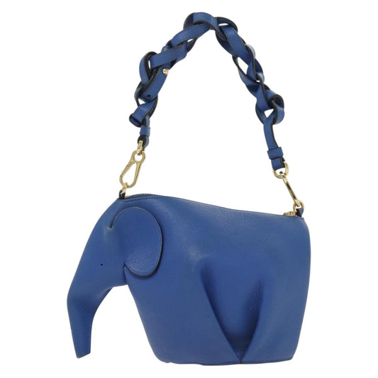 Loewe Elephant, Blue, Leather, handbag