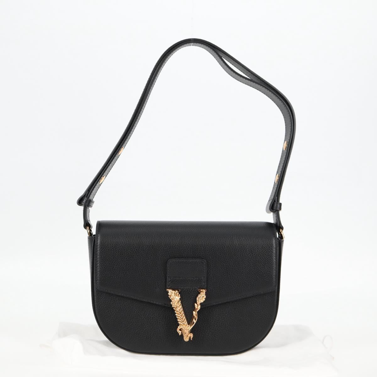 Versace Medusa, Black, Leather, shoulder