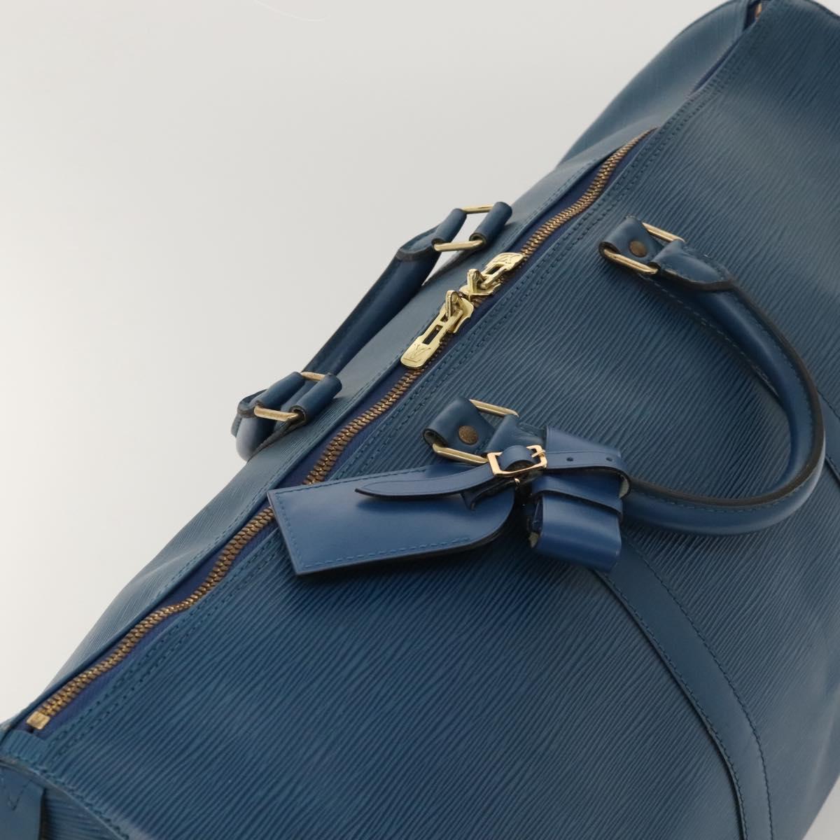 Louis Vuitton Keepall 55, Navy, Leather, travel