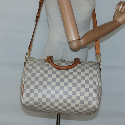 Louis Vuitton Speedy Bandoulière 30, White, Canvas, handbag