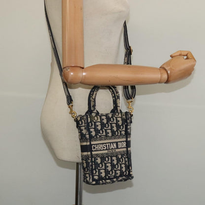 Dior Book Tote, Navy, Canvas, handbag