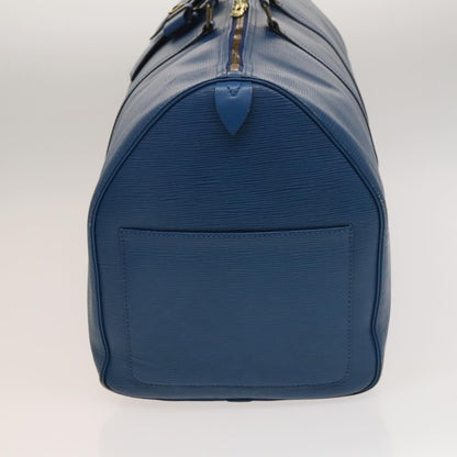 Louis Vuitton Keepall 55, Blue, Leather, travel