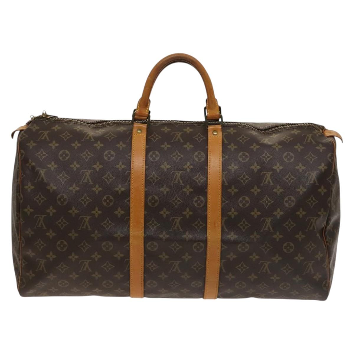 Louis Vuitton Keepall 55, Brown, Canvas, travel