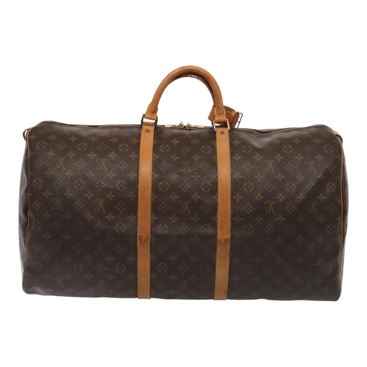 Louis Vuitton Keepall 60, Brown, Canvas, travel